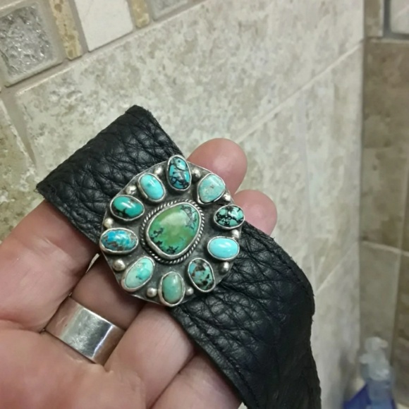 🚫SOLD🚫Sterling Turquoise Cluster bracelet - Picture 2 of 5